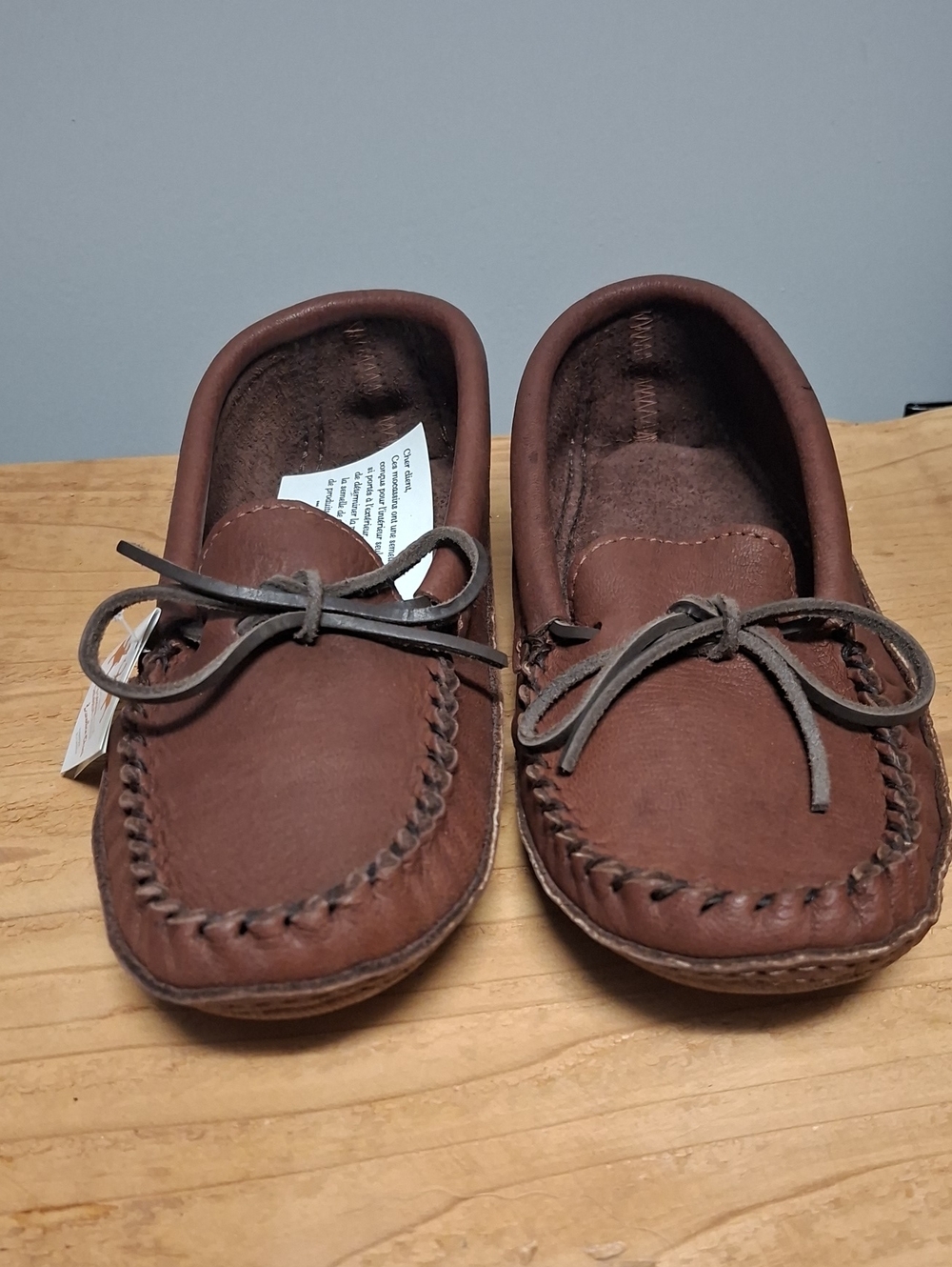 Men's Brown Moccasin Slippers - Brand New